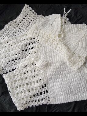 Women's  Crochet Pants And Crop Top